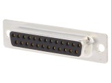 Conector D-Sub 25 pini mamă negru aurit