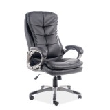 Scaun directorial SL Q270, cadru polipropilena, piele ecologica, inaltime ajustabila, mecanism balansare, 100 Kg, negru