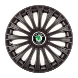 Set 4 Capace Roti, potrivite jantelor de R14, pentru Skoda, model dino Negru