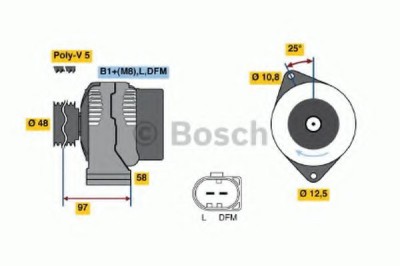 Generator / Alternator ROVER 45 (RT) (2000 - 2005) BOSCH 0 986 042 470 foto