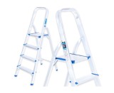 Scara pliabila din aluminiu cu 4 trepte, inaltime de lucru 2.75 m, capacitate maxima 150 kg, Geko G02416