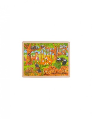 Puzzle Din Lemn Pui De Animale Salbatice foto