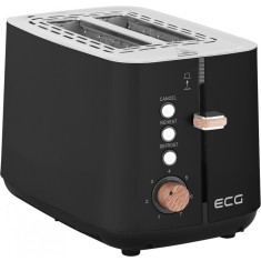 Prajitor de paine ECG ST 2768 Timber, 925 W, 2 felii, 7 grade de rumenire, otel