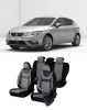 Huse scaune auto dedicate Seat Leon 2013 - 2019 Premium cu insertii piele