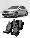 Cumpara ieftin Huse scaune auto dedicate Seat Leon 2013 - 2019 Premium cu insertii piele