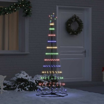 vidaXL Brad de Crăciun LED Multicolour 71 x 71 x 184.5 cm Metal 42018782 foto
