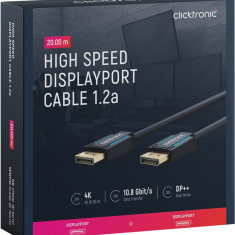 Cablu Profesional DisplayPort - DisplayPort 20m v1.2a 4K 60Hz 21.6Gbit/s AWG24 OFC Clicktronic 70717