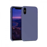 Cumpara ieftin Carcasa Edman din silicon captusita cu microfibra la interior si colturi intarite, pentru Iphone XS Max, Navy Blue