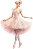 Cumpara ieftin Sticker decorativ, Balerina, Roz, 88 cm, 1346STK-2