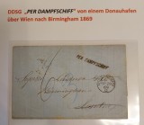 Plic circulat la Birmingham 1869,stampila D.D.S.G.,semnat L.Pascanu