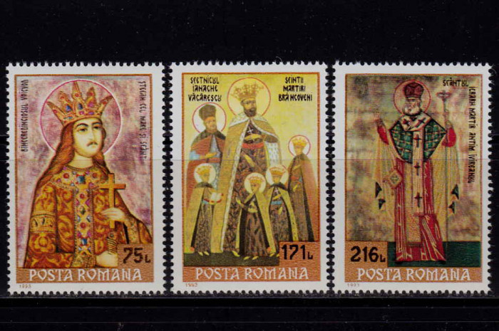✅RO 1993 , LP 1321 ,&quot;Icoane , Sfinti &#039;93 &quot; , serie , MNH
