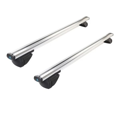 Bare Portbagaj Universale Transversale Aluminiu cu cheie-set 2 bucati, argintiu foto