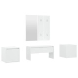 Cumpara ieftin Set de mobilier pentru hol, alb, lemn prelucrat