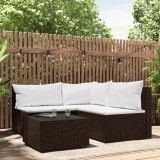 Gossi set mobilier de gradina cu perne, 4 piese, maro, poliratan
