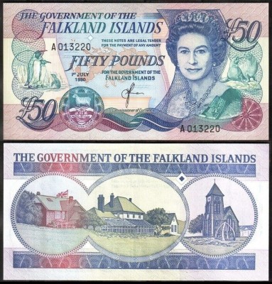 Bancnota Insulele Falkland 50 Pounds 1990 - P16 UNC ( vezi descriere ) foto