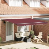 vidaXL Cortina Retractabilă Manual Roșu Burgund 400x300 cm țesătură