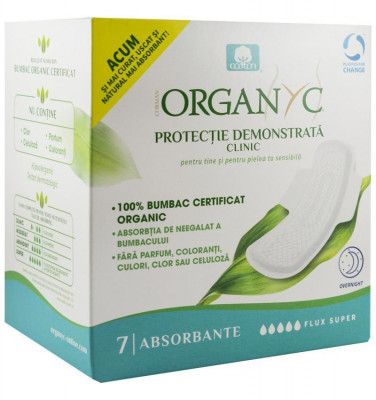 Absorbante Intime din Bumbac Organic SuperFlow 7 bucati Organyc foto