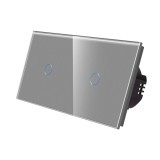 Cumpara ieftin Intrerupator dublu touch din sticla gri Luxion, design elegant