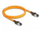 Cablu de retea RJ45 Cat.6A S/FTP T-T cu port finder Self Tracing USB-C 1m Orange, Delock 80405