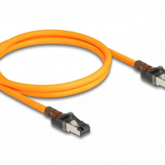 Cablu de retea RJ45 Cat.6A S/FTP T-T cu port finder Self Tracing USB-C 1m Orange, Delock 80405