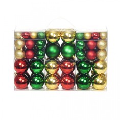 Set globuri de Crăciun 100 de piese, 6 cm, roșu/auriu/verde foto