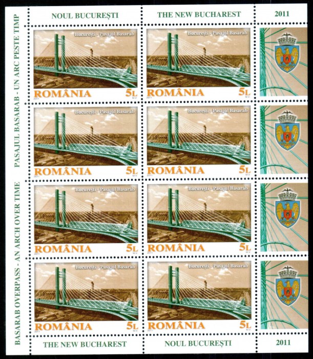 Romania 2011, LP 1905 c, Pasajul Basarab, minicoala de 8, MNH! LP 52,00 lei