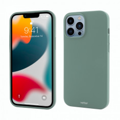 Husa Vetter pentru iPhone 13 Pro, Clip-On Soft Touch Silk Series Mag Safe Compatible, Verde