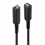 Cablu micro HDMI v2.0 4K60Hz Fibra optica Hybrid HDR - conectori HDMI, DVI detasabili T-T 10m, Lindy L38320