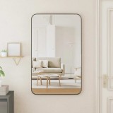 Cumpara ieftin Oglindă de perete, negru, 50x80 cm, dreptunghiulară