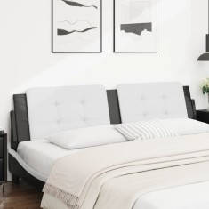 vidaXL Pernă pentru tăblie pat, Zadar, alb și negru, 200cm, piele artificială 374888