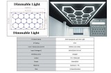 Sistem iluminare plafon LED hexagon 4.33 x 2.28 m, lumina reglabila