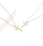 Cumpara ieftin Colier Din Argint 925 Gold Liquid Cross