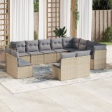VidaXL Set canapele de grădină cu perne, 12 piese, bej, poliratan 3250308