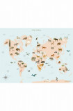 Vissevasse poster World Map Animal 30 x 40 cm