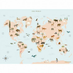 Vissevasse poster World Map Animal 30 x 40 cm