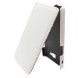 Husa flip alba (textura Litchi) pentru LG Optimus L9 II D605