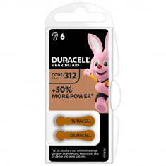 Baterii Duracell pentru aparat auditiv HA ZA 312, 6 buc