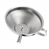 Palnie cu maner din inox si sita detasabila, 13 x 12 cm, argintiu