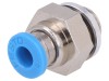 FESTO Conector Push-In Filetat G 1/8 pentru cablu exterior 4mm, presiune -0.95-6 bar, temperatura -10-80&deg;C, cod QS-G1/8-4