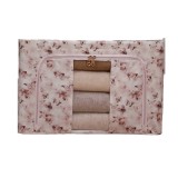 Cutie depozitare, flippy, 66l, din material textil, 50 x 40 x 33 cm, pentru haine si lenjerii, model fluturasi, roz/gri