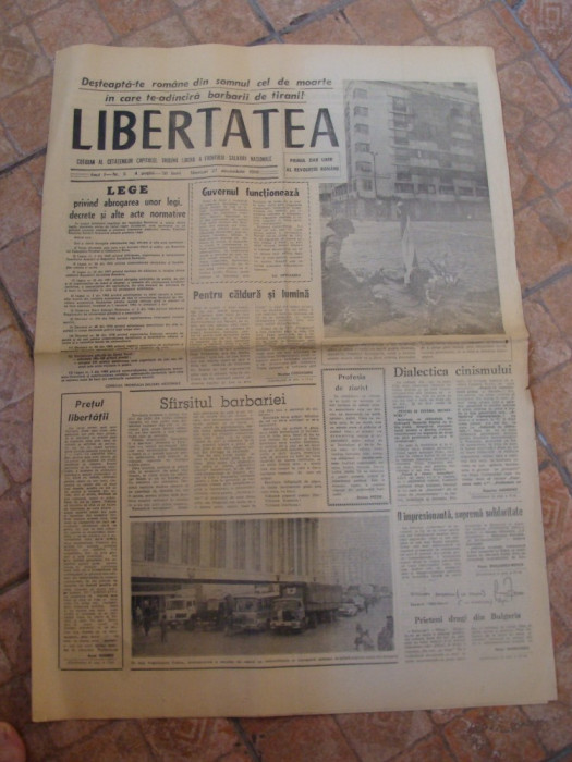 ziarul libertatea - 27 decembrie 1989