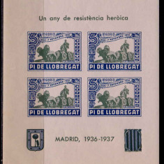 Catalonia 1937 colita-Spania razboiul civil,em. locala La Cibeles/alb./verde,MNH