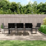 VidaXL Set mobilier de grădină cu perne, 9 piese, poliratan și oțel