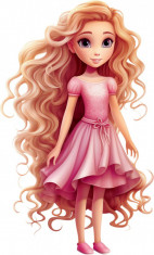 Sticker decorativ, Barbie, Roz, 90 cm, 8402ST-3 foto