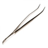 Penseta timbre cu varf de tip lopata, indoit, in etui. 12 cm
