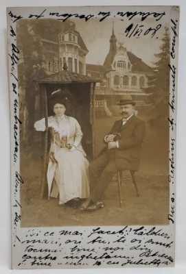 AUSTRIA , CUPLU IN STUDIO , CARTE POSTALA, 1908 foto