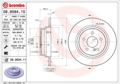 BREMBO 08.9584.11 PRIME LINE - UV Coated Disc frana foto