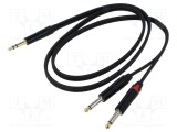 Cablu Jack 6,3mm stereo, 1,5m, negru, REDS MUSIC