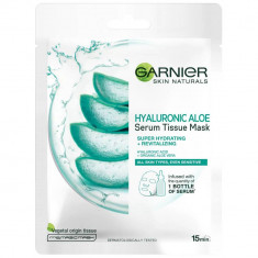 Masca Servetel Garnier Skin Naturals cu Acid Hialuronic si Aloe Vera, 28 g, Masca Servetel Hidratanta, Masca Servetel Hidratare Ten, Masca Hidratare T