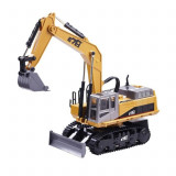 Buldozer cu telecomanda, senile si cupa mobila, 44x15x34cm, Palmonix